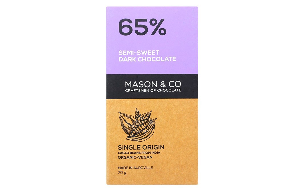 Mason & Co 65% Semi-Sweet Dark Chocolate    Box  70 grams